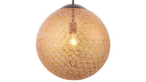 Pendelleuchte Paul neuhaus aus Metall in Metallfarben Paul Neuhaus Greta - Hängelampe rost- & goldfarbener Stahl – Durchmesser ca. 40 cm