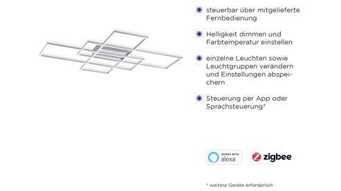 Deckenleuchte Paul neuhaus aus Metall in Metallfarben Paul Neuhaus Q®-INIGO - Deckenlampe Stahl & Acryl – Länge ca. 101 cm