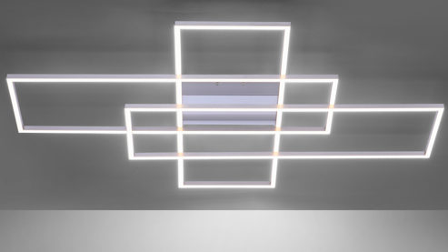 Deckenleuchte Paul neuhaus aus Metall in Metallfarben Paul Neuhaus Q®-INIGO - Deckenlampe Stahl & Acryl – Länge ca. 101 cm