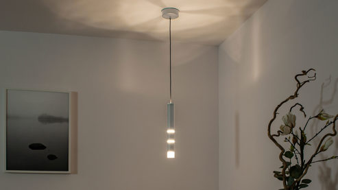 Pendelleuchte Paul neuhaus aus Metall in Aluminium NeuhausPURE® Leuchten Serie Vega alufarbenes Metall - Durchmesser ca. 12 cm