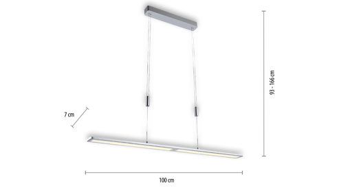 Pendelleuchte Paul neuhaus aus Metall in Metallfarben Paul Neuhaus LED-Pendelleuchte Nika Aluminium & Acrylglas – Länge ca. 100 cm