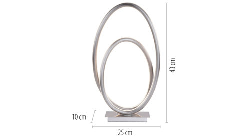 Tischleuchte Paul neuhaus aus Metall in Metallfarben Paul Neuhaus Q®-NEVIO - Tischlampe Stahl & weißes Acrylglas – Höhe ca. 43 cm