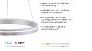 Pendelleuchte Paul neuhaus aus Metall in Metallfarben Paul Neuhaus Q®-VITO - Hängelampe Edelstahl – Durchmesser ca. 59 cm