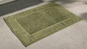 Badematte / Badeteppich Interliving aus Naturfaser in Dunkelgrün Interliving Handtuch Serie 9108 - Badvorleger olivgrüne Baumwolle  - ca. 60 x 80 cm