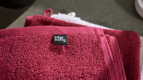 Handtuch Interliving aus Naturfaser in Pink Interliving Handtuch Serie 9108 - Handtuch pinke Baumwolle  - ca. 60 x 110 cm