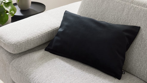 Kissenbezug /-hülle Interliving aus Stoff in Schwarz Interliving Kissenhülle Serie 9120 schwarzer Samt - ca. 40 x 60 cm
