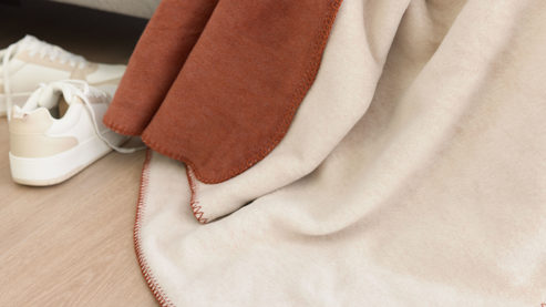 Wohndecke Interliving aus Mischgewebe in Orange Interliving Wohndecke Serie 9104 Rotfuchs & Feder – ca. 150 x 200 cm