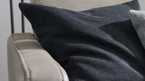 Kissenbezug /-hülle Interliving aus Stoff in Schwarz Interliving Kissen Serie 9124 - Kissenhülle schwarze Chenille - ca. 40 x 40 cm