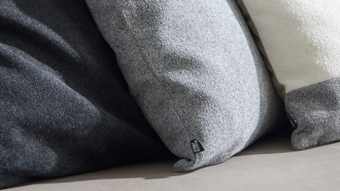 Kissenbezug /-hülle Interliving aus Stoff in Hellgrau Interliving Kissen Serie 9124 - Kissenhülle graue Chenille - ca. 40 x 40 cm