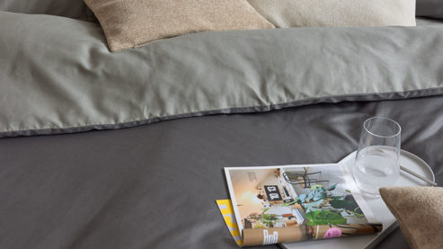 Bettwäsche-Set Interliving aus Stoff in Grau Interliving Bettwäsche Serie 9128 grauer Baumwollsatin - ca. 135 x 200 cm