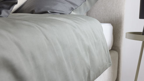 Bettwäsche-Set Interliving aus Stoff in Grau Interliving Bettwäsche Serie 9128 Baumwollsatin in Grau & Anthrazit - ca. 155 x 220 cm