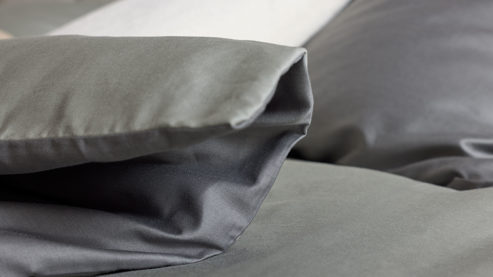 Bettwäsche-Set Interliving aus Stoff in Grau Interliving Bettwäsche Serie 9128 grauer Baumwollsatin - ca. 135 x 200 cm