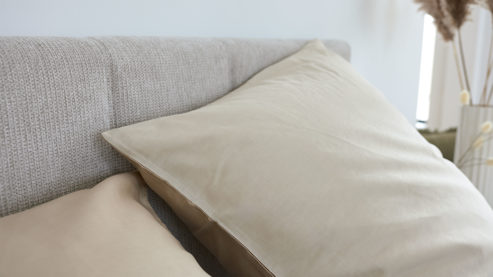 Bettwäsche-Set Interliving aus Stoff in Creme Interliving Bettwäsche Serie 9128 Baumwollsatin in Creme & Sand - ca. 135 x 200 cm