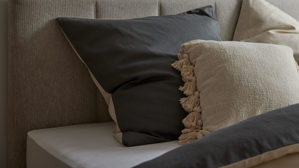 Bettwäsche-Set Interliving aus Stoff in Beige Interliving Bettwäsche Serie 9128 Baumwollsatin in Sand & Anthrazit - ca. 135 x 200 cm