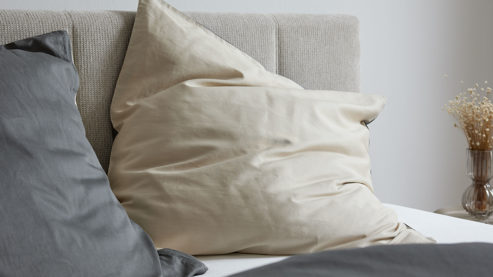 Bettwäsche-Set Interliving aus Stoff in Beige Interliving Bettwäsche Serie 9128 Baumwollsatin in Sand & Anthrazit - ca. 135 x 200 cm