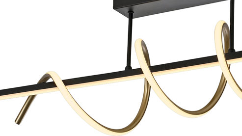 Deckenleuchte Just light. (leuchtendirekt) aus Metall in Schwarz JUST LIGHT. Deckenleuchte Emanda Schwarz & Gold - Länge ca. 120 cm