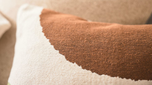 Kissenbezug /-hülle Interliving aus Stoff in Beige Interliving Kissenhülle Serie 9123 graphisch gemustertes Jacquard - ca. 45 x 45 cm