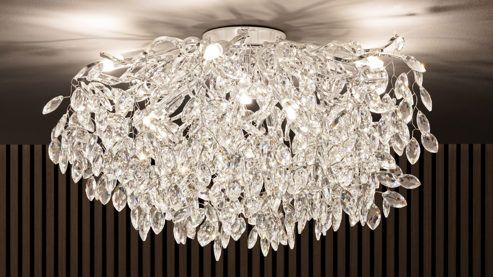 Deckenleuchte Paul neuhaus aus Glas in Transparent Paul Neuhaus Ricicle - Deckenleuchte Transparent & Chrom - Durchmesser ca. 60 cm