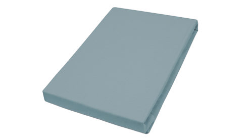 Spannbettlaken H. g. hahn haustextilien® aus Stoff in Mittelblau PRIMERA Spannbettlaken aquamarinfarbener Baumwolljersey - ca. 190 x 200 cm