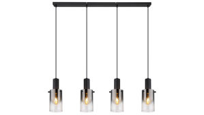 Pendelleuchte Globo lighting aus Glas in Schwarz GLOBO Hängelampe Florentina rauchfarbenes Glas - Länge ca. 103 cm