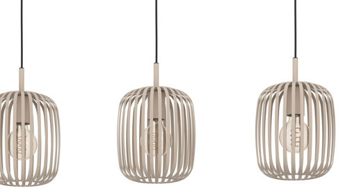 Pendelleuchte Eglo aus Metall in Beige EGLO Hängeleuchte Romazzina sandfarbener Stahl - Länge ca. 90 cm