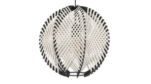 Pendelleuchte Eglo aus Holz Textil in Weiß EGLO Hängeleuchte Waverton Weiß & Schwarz - Länge ca. 92 cm