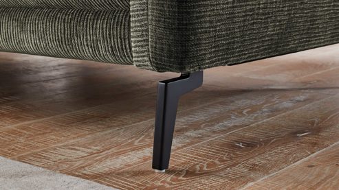 Polsterhocker modulmaster aus Stoff in Grün Modulmaster Serie MM-ZE1195 - XL-Hocker olivgrünes Flachgewebe Maranta & schwarze Metallfüße – ca.  90 x 66 cm