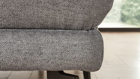 Ecksofa modulmaster aus Stoff in Grau Modulmaster Serie MM-ZE1190 - Wohnlandschaft graues Flachgewebe Cyber & schwarze Metallfüße – Stellfläche ca. 208 x 345 cm