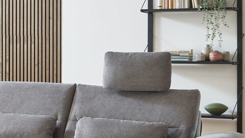 Kopfstütze modulmaster aus Stoff in Grau Modulmaster Serie MM-ZE1190 - Premium-Kopfstütze graues Flachgewebe Cyber - ca. 50 x 28 cm