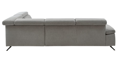 Ecksofa modulmaster aus Stoff in Grau Modulmaster MM-ZE1161 - Polsterecke graues Flachgewebe Cyber & schwarze Metallfüße - Stellfläche ca. 303 x 247 cm