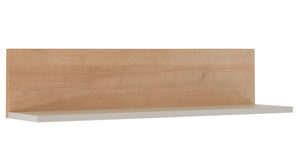Wandregal Möbel rudolf aus Holz in Weiß Jugendzimmer Serie ZE 1 - Wandboard Weiß & Eichefarben - ca. 90 x 20 cm
