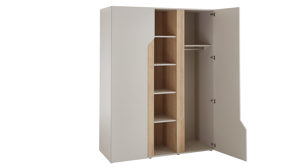 Kleiderschrank Möbel rudolf aus Holz in Weiß Jugendzimmer Serie ZE 1 - Kleiderschrank Weiß & Eichefarben - ca. 154 x 202 cm