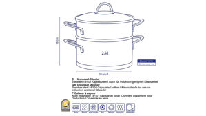 Dampftopf Kela | keck & lang aus Metall in Edelstahl Dampftopf Cailin Edelstahl & Klarglas - Durchmesser ca. 20 cm