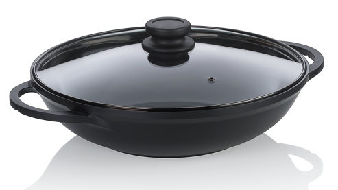 Wok Kela | keck & lang aus Metall in Schwarz Wok Atura Schwarz & Glas - Durchmesser ca. 32 cm