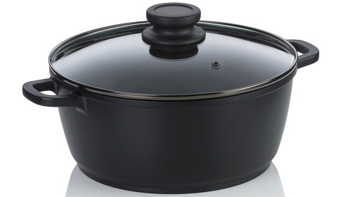 Fleischtopf Kela | keck & lang aus Metall in Schwarz Fleischtopf Atura Schwarz & Glas - Durchmesser ca. 24 cm