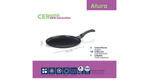 Pfanne Kela | keck & lang aus Metall in Schwarz Crepepfanne Atura Schwarz - Durchmesser ca. 28 cm