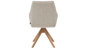 Polsterstuhl Interliving aus Stoff in Weiß Interliving Esszimmer Serie 5102 – Armlehnstuhl U512 mit Drehfunktion Eiche bianco & leinenfarbener Jacquard Lodge L07