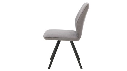 Polsterstuhl Interliving aus Stoff in Grau Interliving Esszimmer Serie 5102 – Polsterstuhl kieselfarbener Webstoff Tirol 489 & schwarzes Eisen