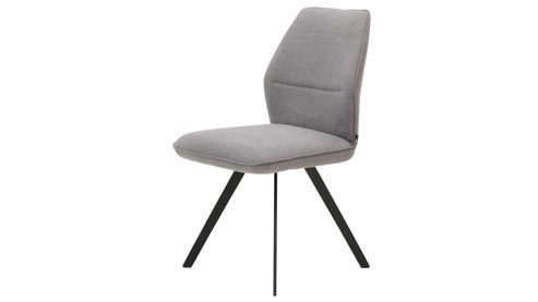 Polsterstuhl Interliving aus Stoff in Grau Interliving Esszimmer Serie 5102 – Polsterstuhl V321 kieselfarbener Webstoff Tirol 489 & schwarzes Eisen
