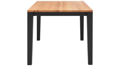 Auszugtisch Interliving aus Holz in Schwarz Interliving Esszimmer Serie 5102 – Auszugtisch V933 Kernbuche & Mattschwarz - ca. 140 - 240 x 90 cm