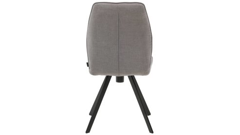 Polsterstuhl Interliving aus Stoff in Grau Interliving Esszimmer Serie 5102 – Polsterstuhl mit Drehfunktion kieselfarbener Webstoff Tirol & schwarzes Eisen