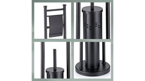 Toilettenbutler Kela | keck & lang aus Metall in Schwarz kela Toilettengarnitur Swing Schwarz – ca. 22 x 78 cm