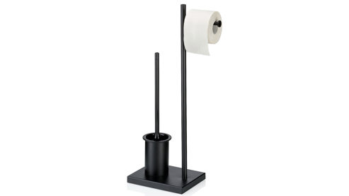 Toilettenbutler Kela | keck & lang aus Metall in Schwarz kela Toilettengarnitur Devin Schwarz – ca. 18 x 68 cm
