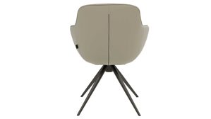Polsterstuhl Interliving aus Leder in Beige Interliving Esszimmer Serie 5115 - Armlehnstuhl Ravi milchkaffeefarbenes Leder Tendens Latte & anthrazitfarbenes Metall