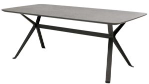 Esstisch Interliving aus Kunstharz in Dunkelgrau Interliving Esszimmer Serie 5115 - Esstisch mit robuster Tischplatte DEKTON® Grafitte Industrial & anthrazitfarbenes Metall - ca. 200 x 100 cm