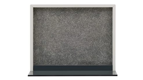 Wandregal Interliving aus Holz in Weiß Interliving Wohnzimmer Serie 2030 PLUS - Wandboard Sahara Creme & Granitfurnier - ca. 48 x 38 cm