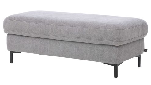 Funktionshocker Interliving aus Stoff in Grau Interliving Sofa Serie 4064 - XXL-Funktionshocker graue Chenille Toni & Fuß W003-01 - ca. 130 x 65 cm