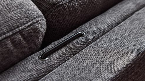 Schlafsofa Interliving aus Stoff in Anthrazit Interliving Schlafsofa Serie 4700 - Schlafsofa anthrazitfarbener Bezug Balu & Aluminiumfüße - Breite ca. 228 cm