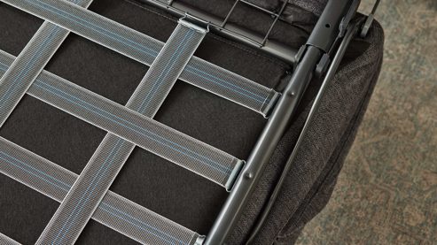 Schlafsofa Interliving aus Stoff in Anthrazit Interliving Schlafsofa Serie 4700 - Schlafsofa 140LÄ anthrazitfarbener Bezug Balu & Aluminiumfüße - Breite ca. 208 cm