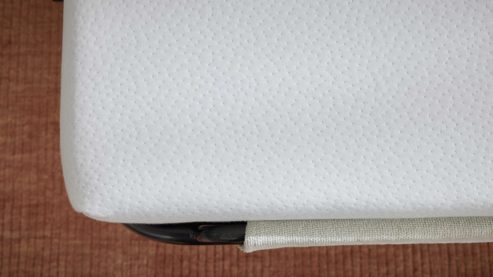 Schlafsofa Interliving aus Stoff in Weiß Interliving Schlafsofa Serie 4700 - Schlafsofa 140LÄ naturweißes Flachgewebe Cyber & schwarze Aluminiumfüße - Breite ca. 208 cm